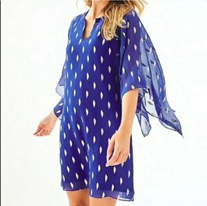 Lilly Pulitzer 6 Blue Shalynn Silk Caftan Dress